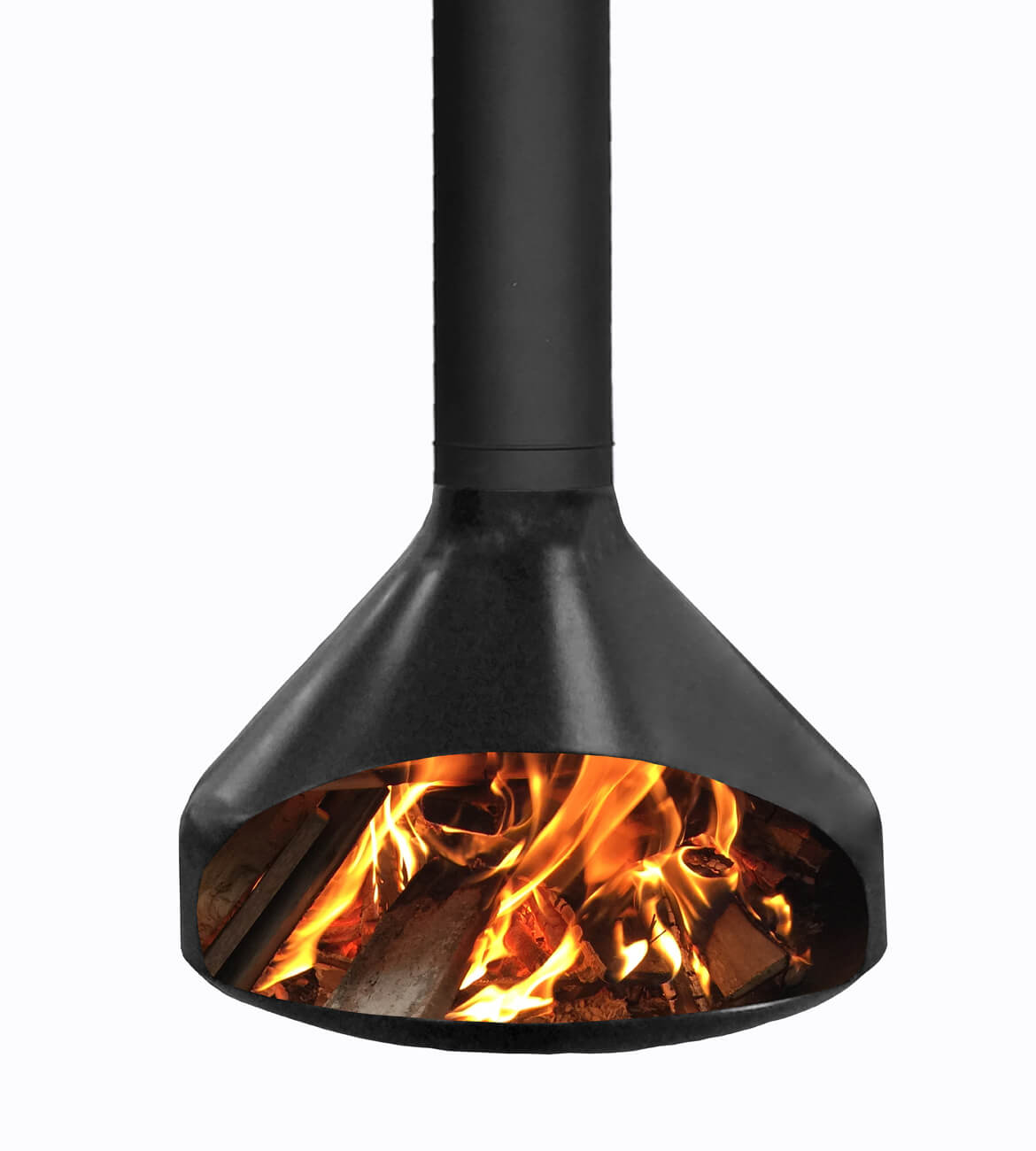 Chimenea colgante Astral en ambiente contemporáneo - Diseño bogotano premium
